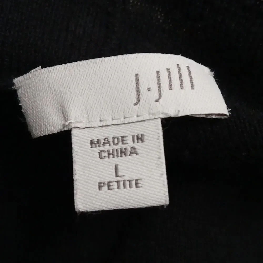 J.Jill black lightweight open front cardigan Sz L EUC